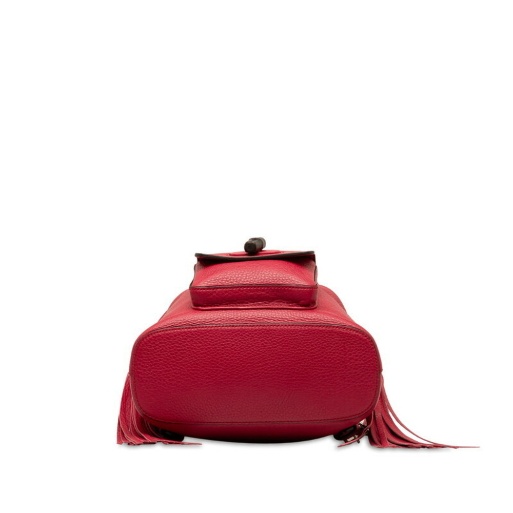 Gucci Bamboo Backpack Red Leather - Picture 4 of 7